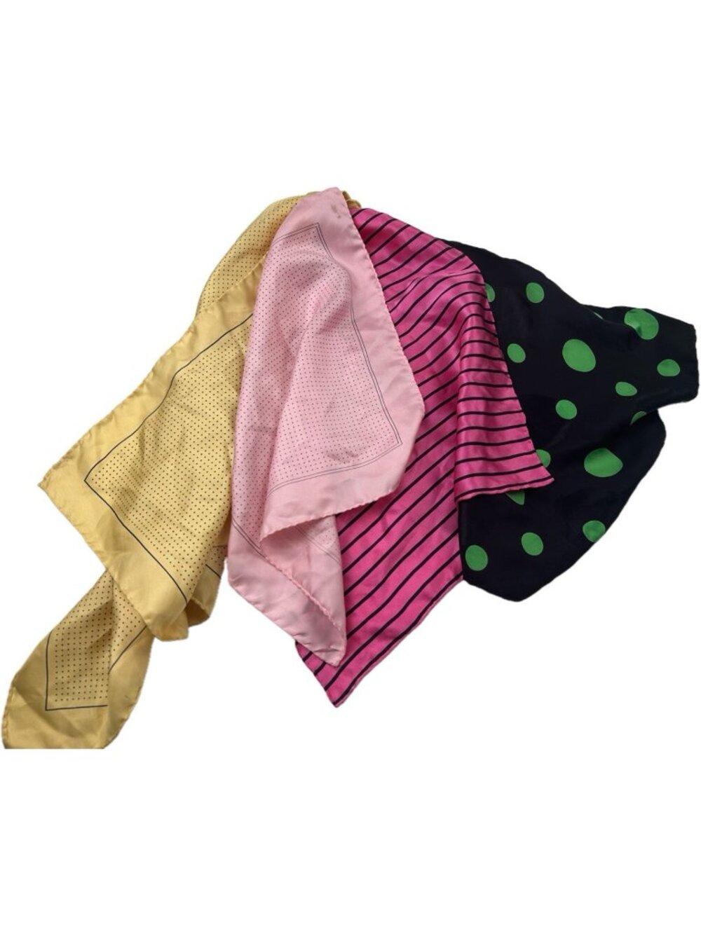 Lot of 4 Silk Pocket Squares Made in Italy Colorful Vintage EUC